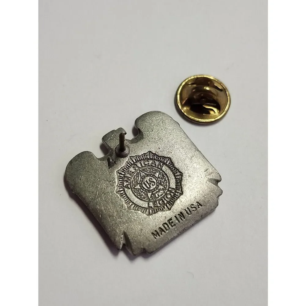 American Legion Eagle US Navy Enamel Lapel Pin Pewter Vintage Hat Pin